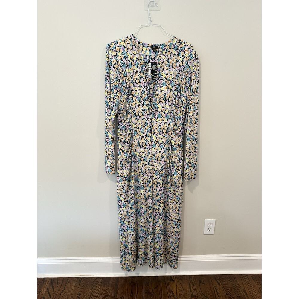 AFRM London Floral Print Long Sleeve Dress In Multi Color 3XL NWT Peep Hole 1982 - Picture 3 of 12